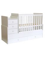 Kudl, Cotbed Simple 1100 with Drawer Unit White - Side View