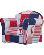 Kidsaw Mini Armchair Blue Patchwork - Right Side