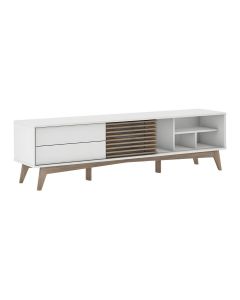 BR8, BAY TV Cabinet - White - Front View