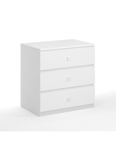 Kudl, 3 Drawer Chest, White - Front View