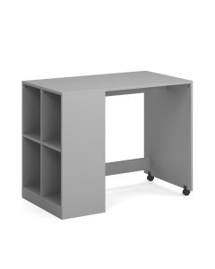 Kudl, Desk with Side Storage Built In, Grey - Side View