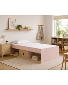 Low Single 3ft Cabin Bed PINK/OAK