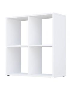Kudl Home, Smart 4 Cubic Section Shelving Unit White - Side