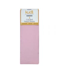 Kudl Kids, 2 x Cotton Cotbed Fitted Sheets Pink - Packaged