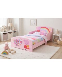 Kids Peppa Pig Pink Toddler Bed Frame with Safety Rails