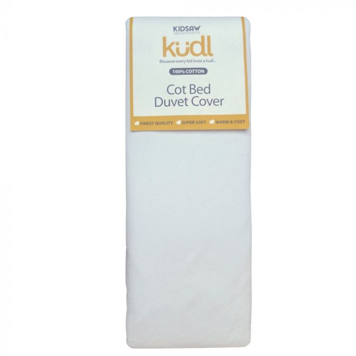 Kudl Kids Cotton Duvet Cover For Cotbed White