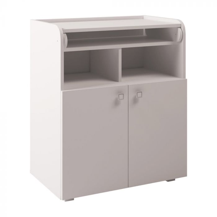 Kudl Kids Changing Board Cupboard With Storage 1270 White