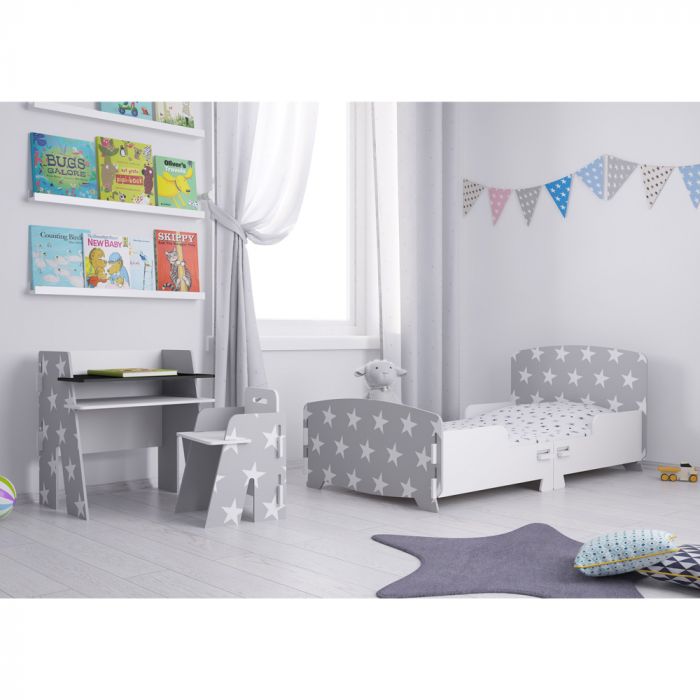 grey toddler bed